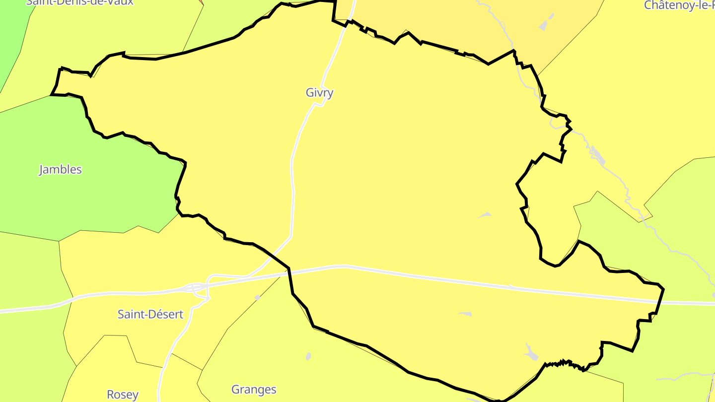 Carte des prix de l'immobilier Givry
