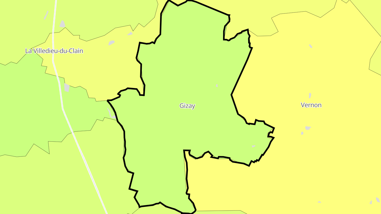 Carte des prix de l'immobilier Gizay