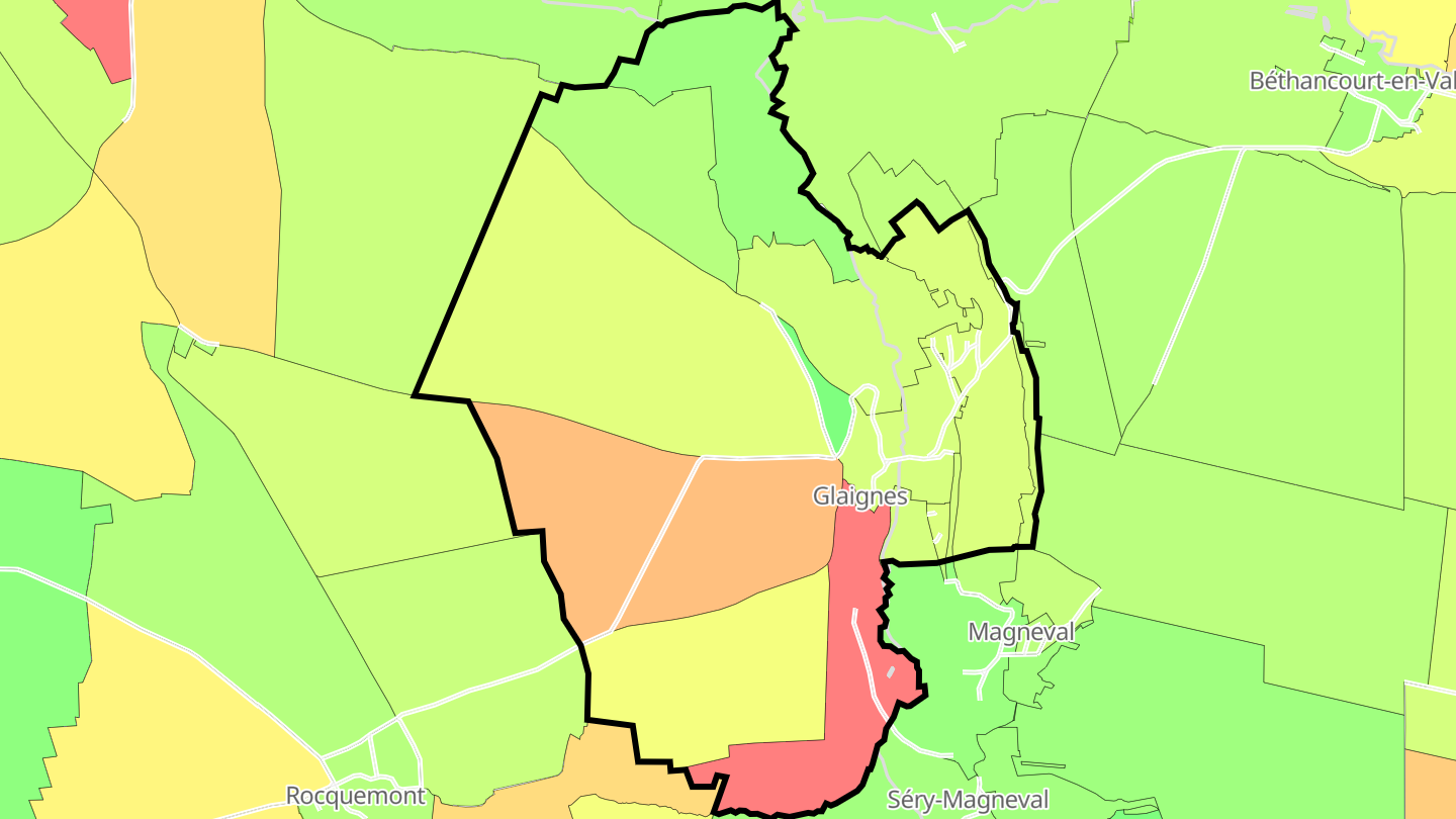 Carte des prix de l'immobilier Glaignes
