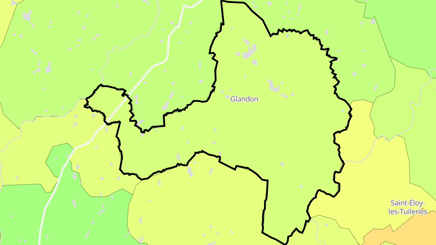 Carte des prix de l'immobilier Glandon