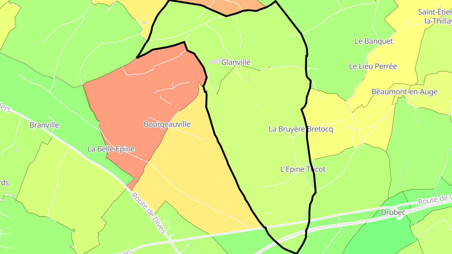 Carte des prix de l'immobilier Glanville