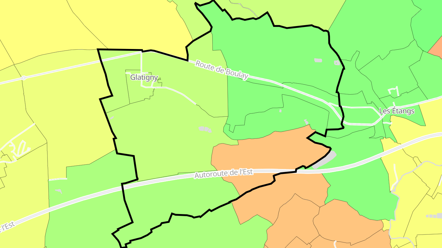 Carte des prix de l'immobilier Glatigny