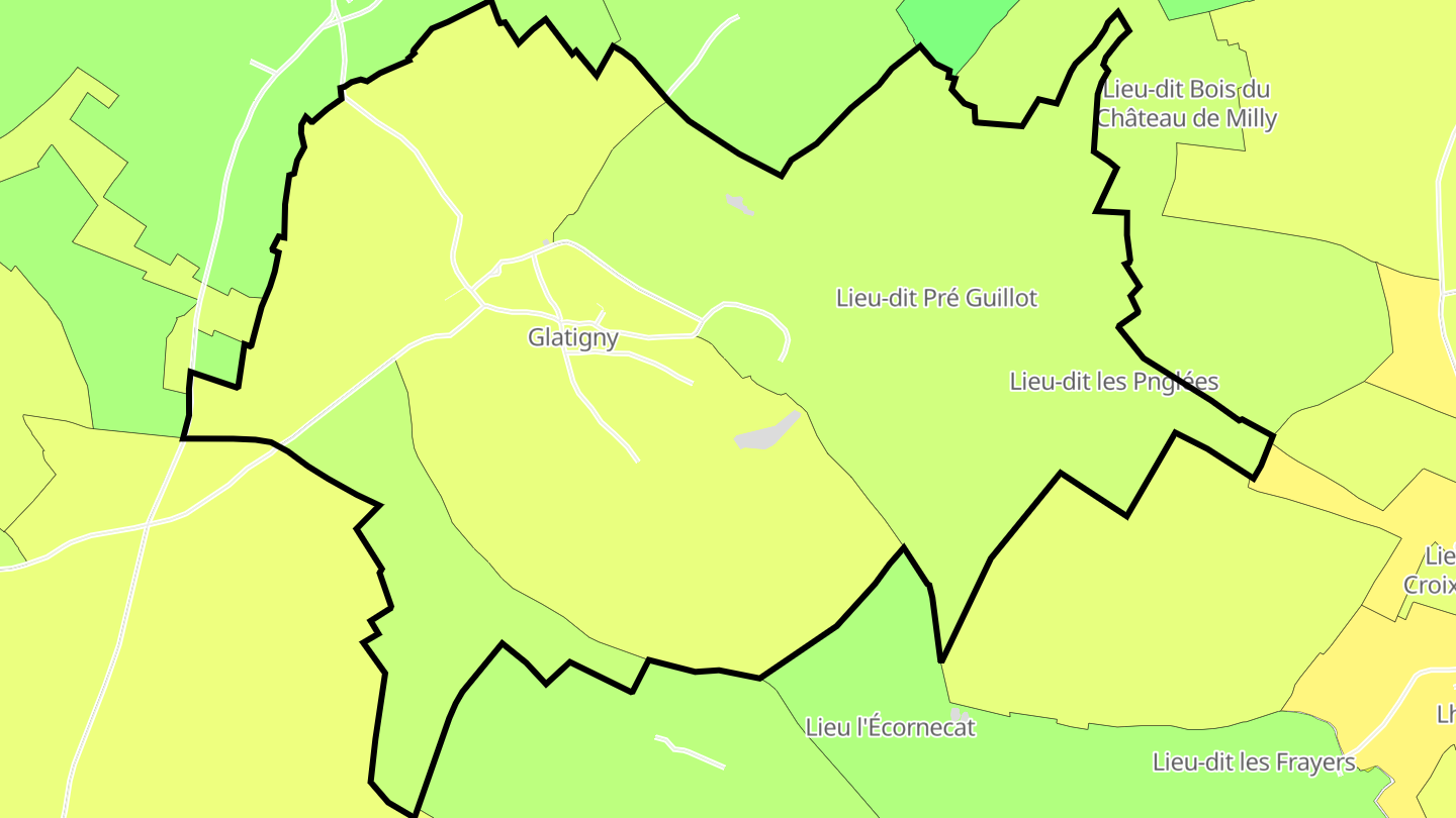 Carte des prix de l'immobilier Glatigny