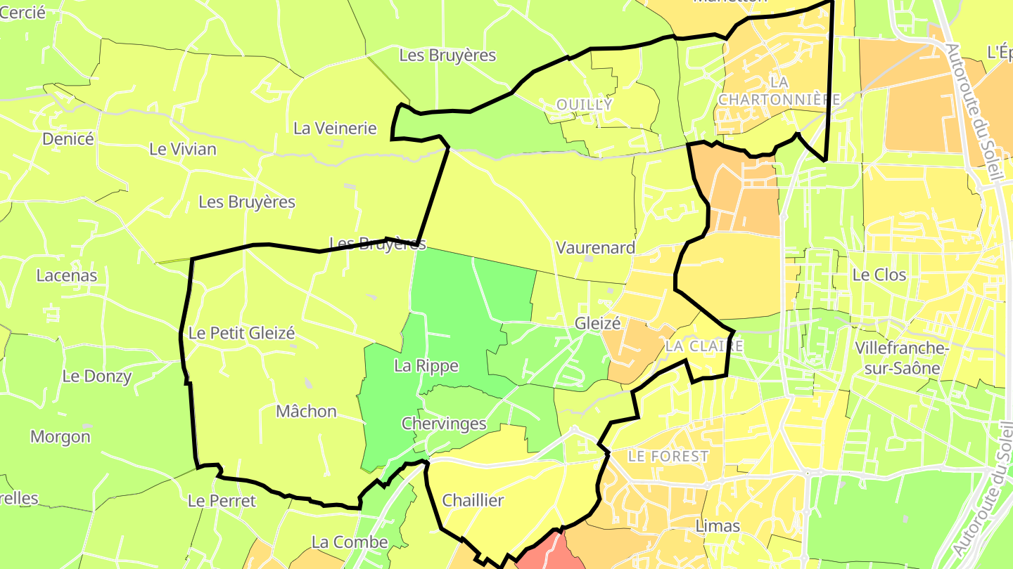 Carte des prix de l'immobilier Gleizé
