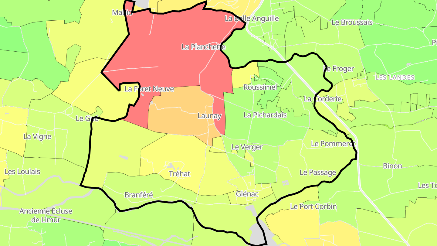 Carte des prix de l'immobilier Glénac