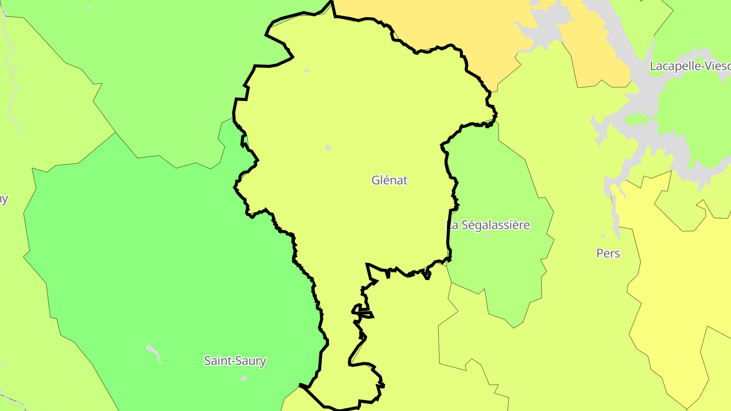 Carte des prix de l'immobilier Glénat