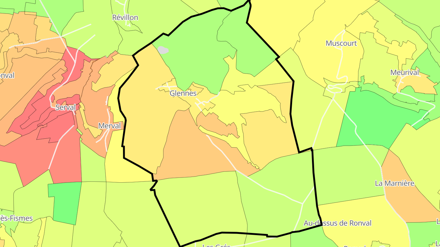 Carte des prix de l'immobilier Glennes