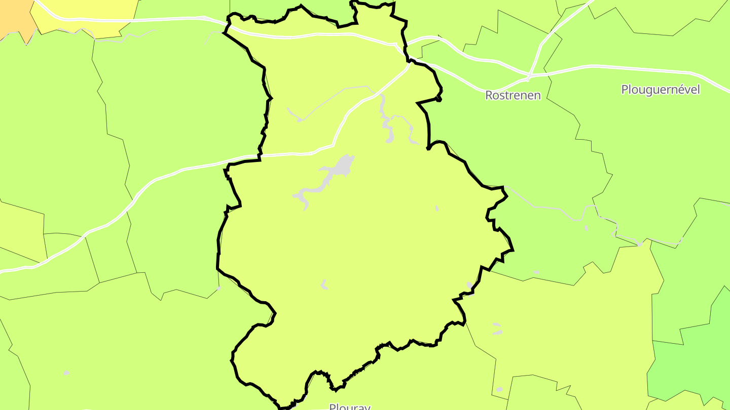 Carte des prix de l'immobilier Glomel