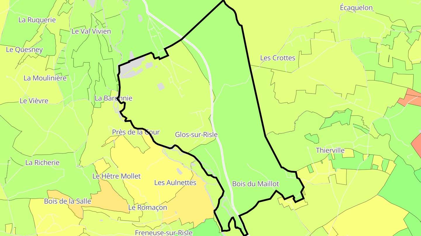 Carte des prix de l'immobilier Glos-sur-Risle