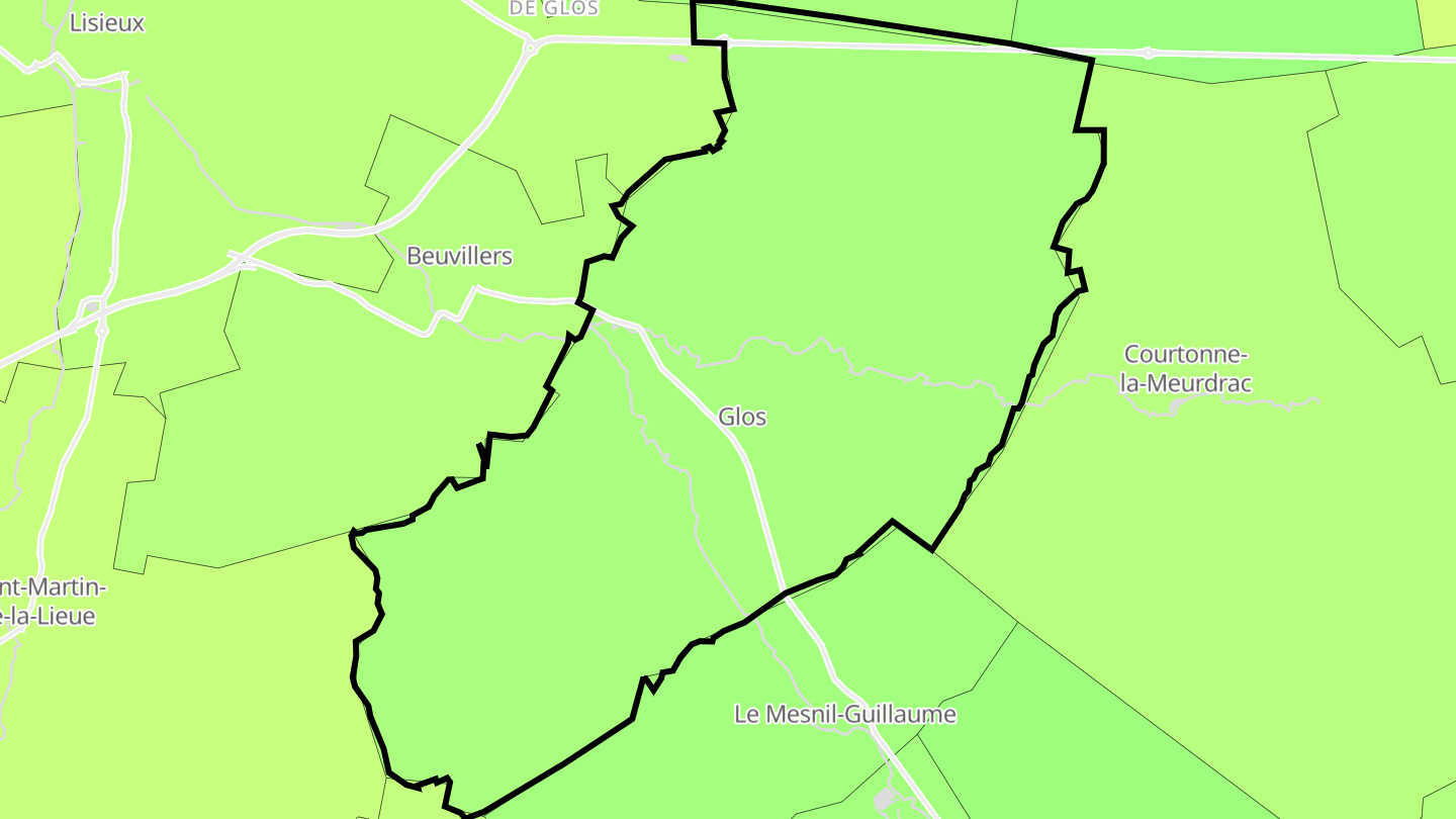 Carte des prix de l'immobilier Glos