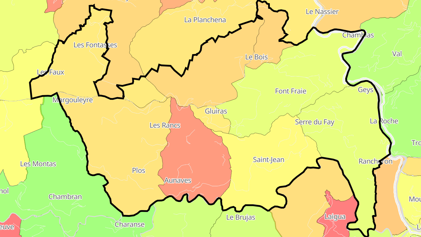 Carte des prix de l'immobilier Gluiras