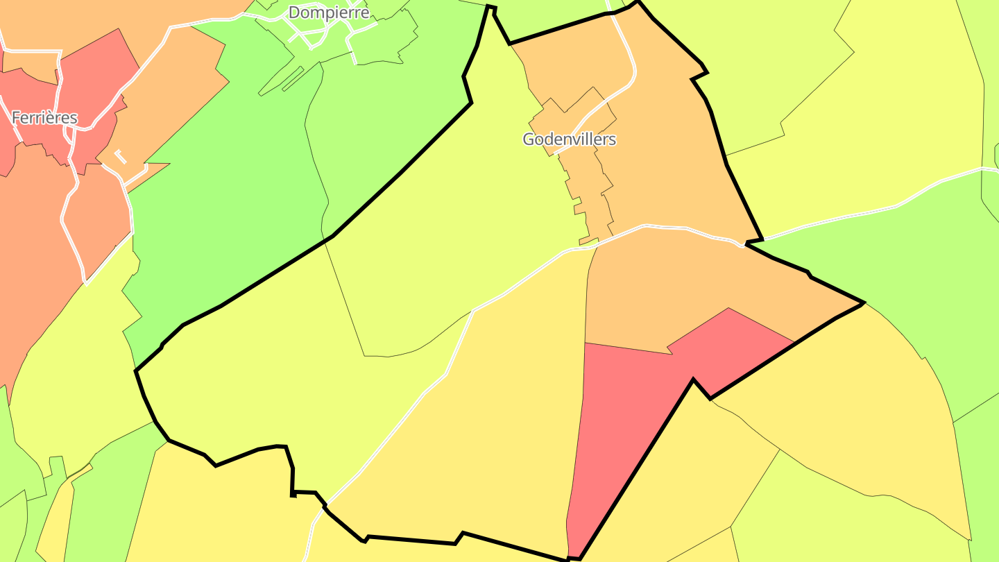 Carte des prix de l'immobilier Godenvillers