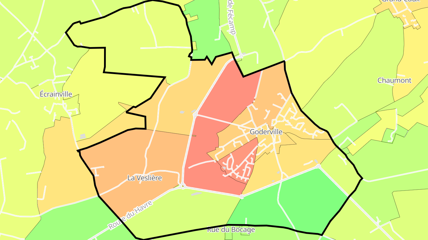 Carte des prix de l'immobilier Goderville