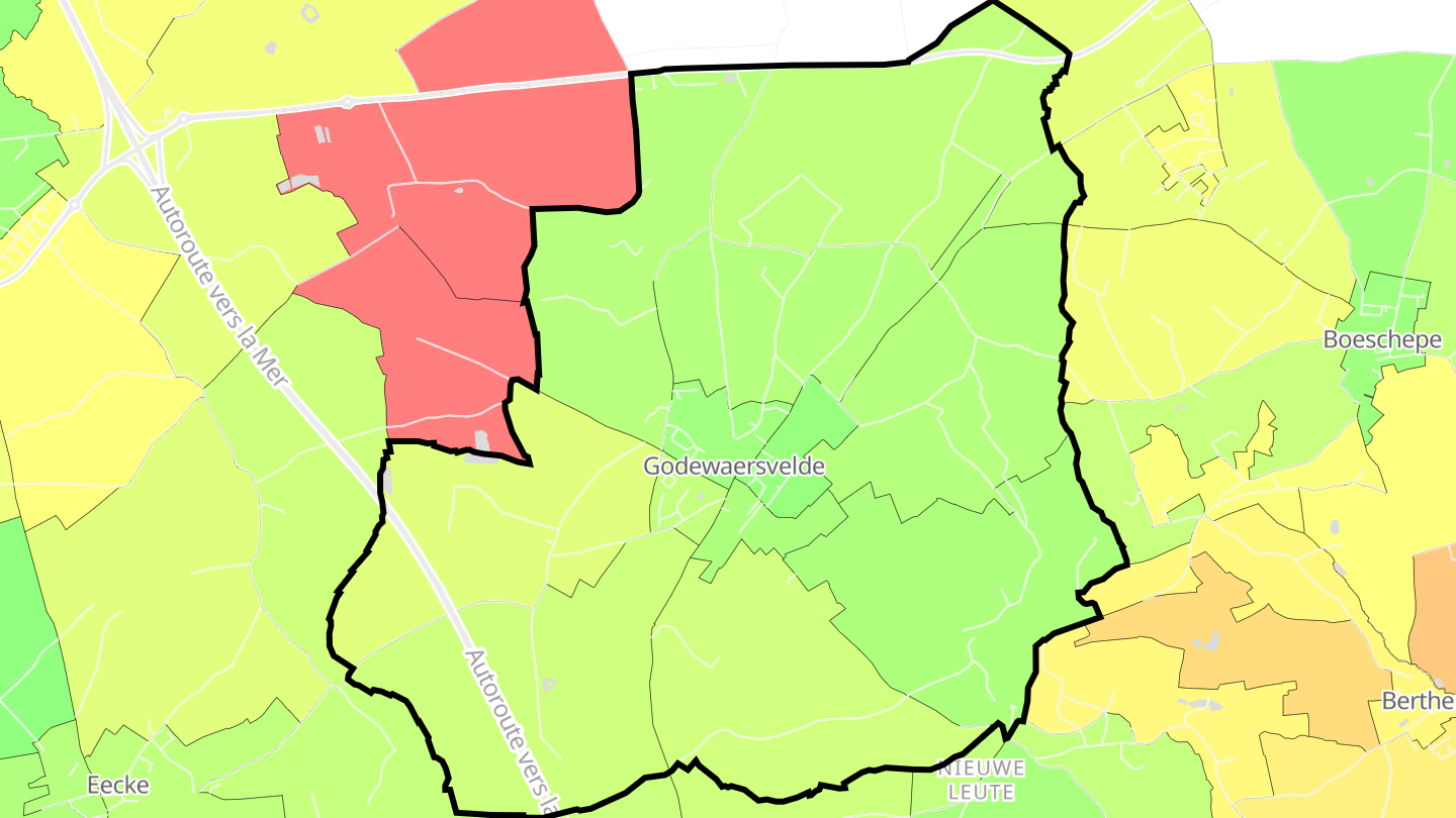 Carte des prix de l'immobilier Godewaersvelde