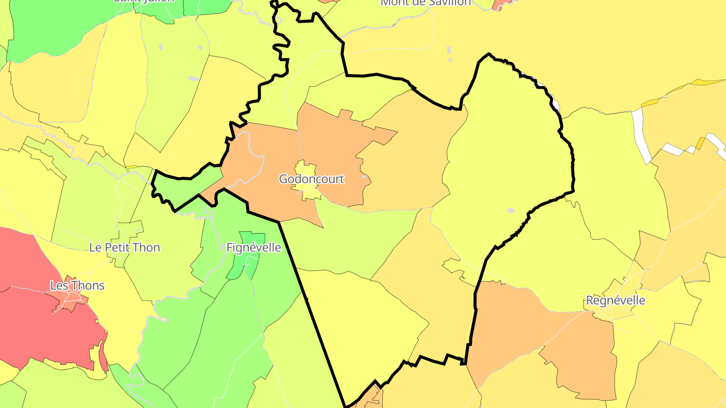 Carte des prix de l'immobilier Godoncourt