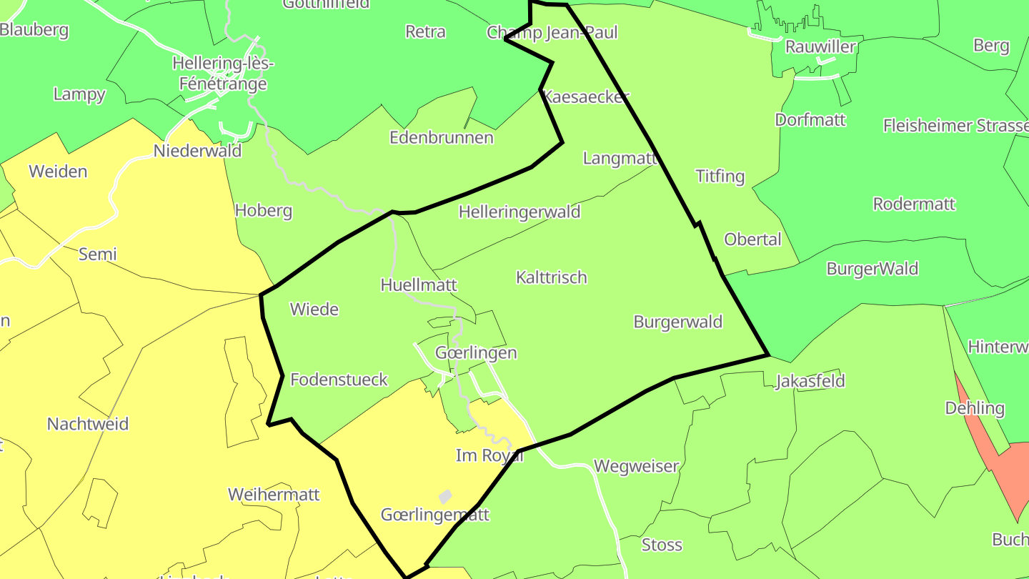 Carte des prix de l'immobilier Gœrlingen