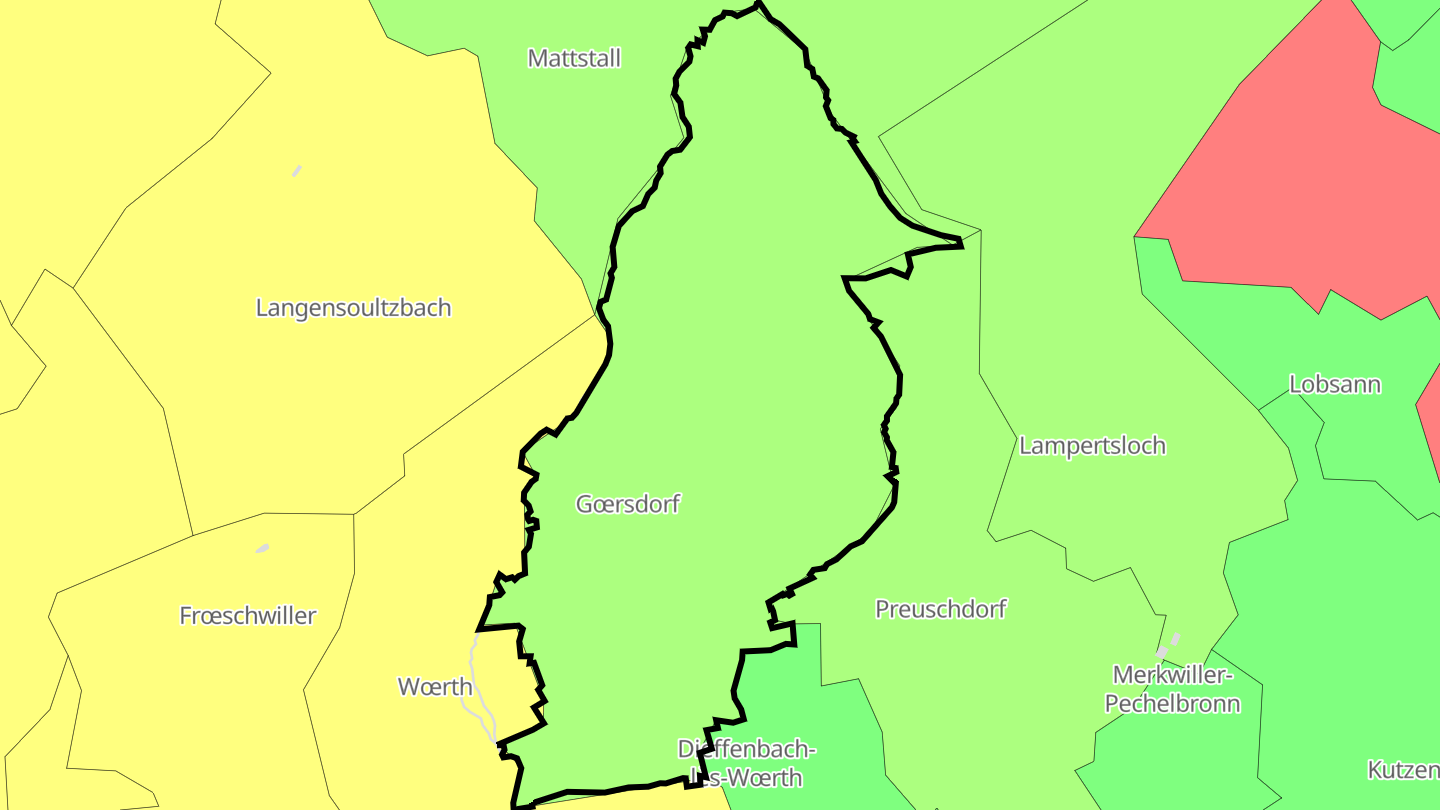 Carte des prix de l'immobilier Gœrsdorf