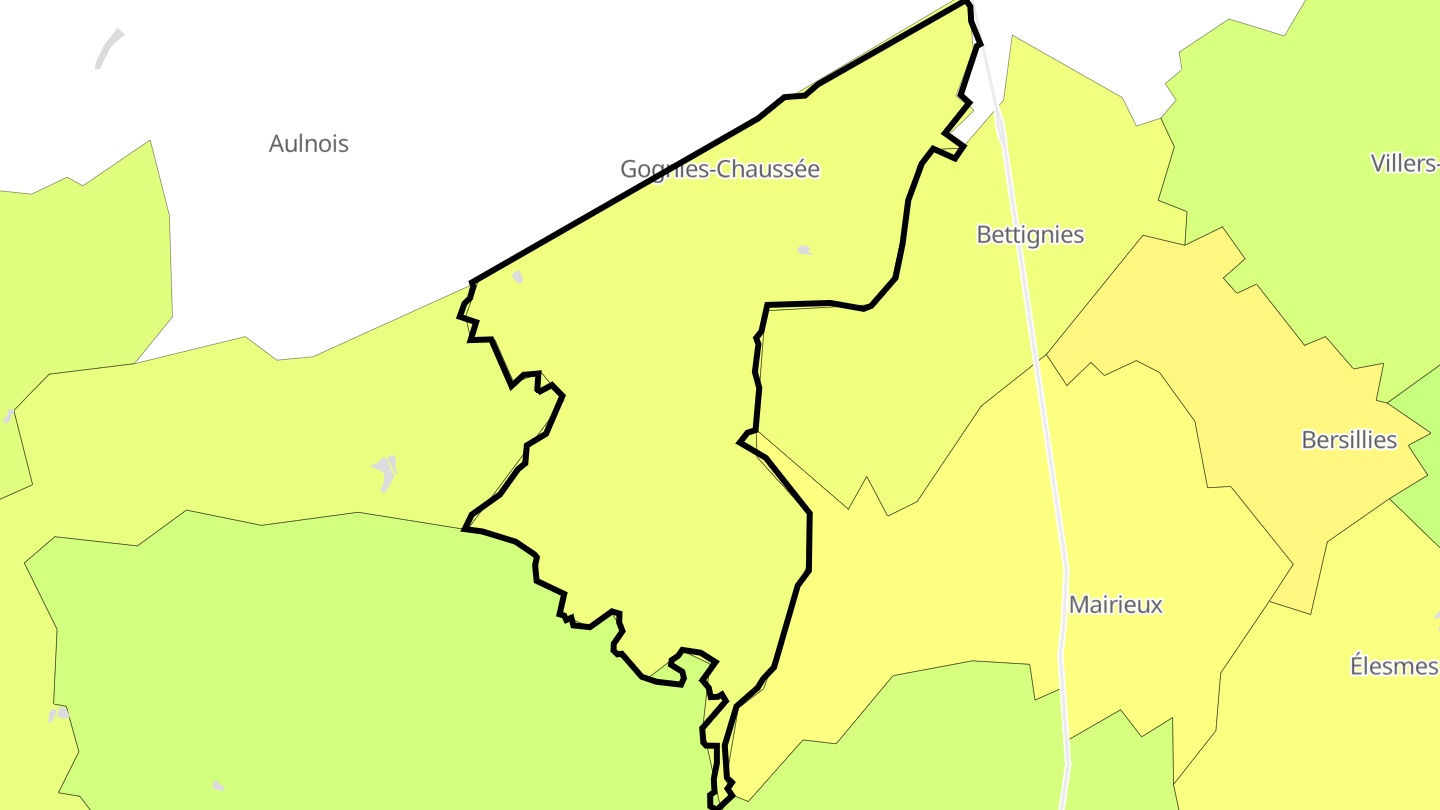 Carte des prix de l'immobilier Gognies-Chaussée