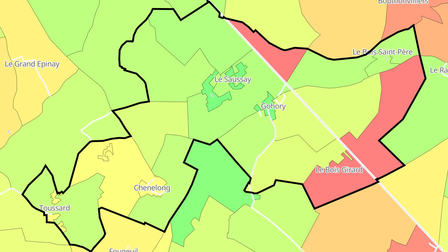 Carte des prix de l'immobilier Gohory