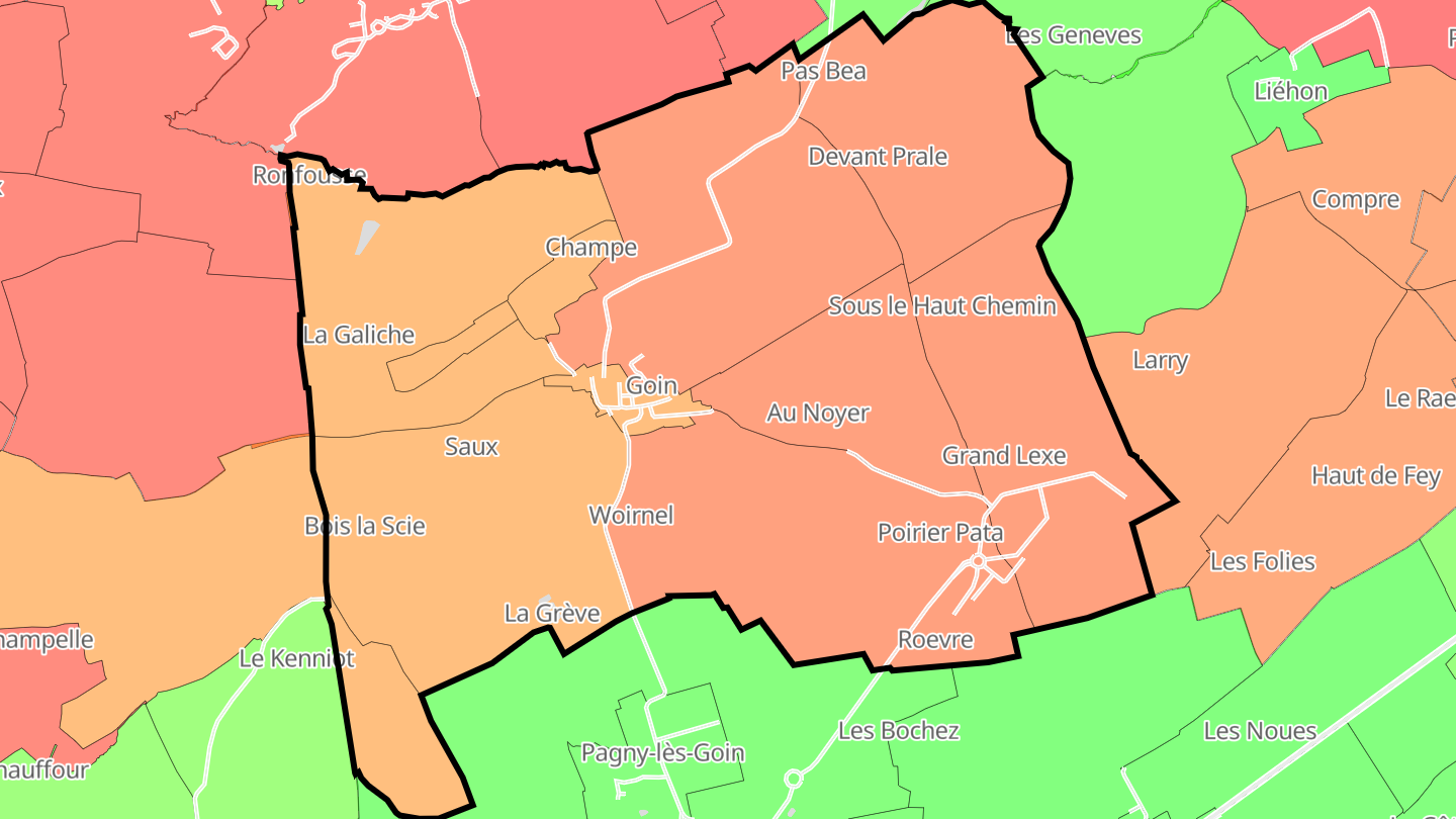 Carte des prix de l'immobilier Goin