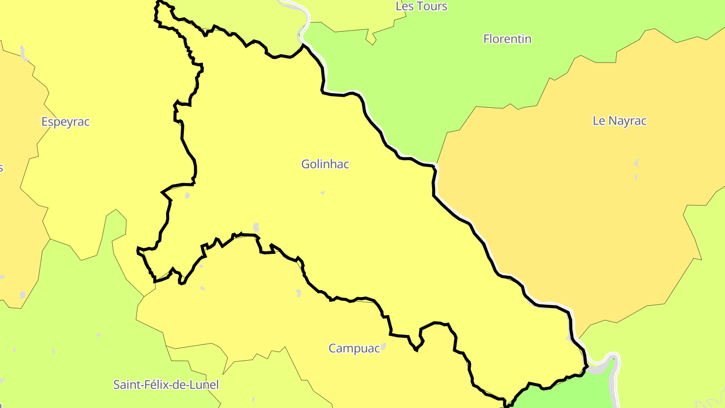 Carte des prix de l'immobilier Golinhac