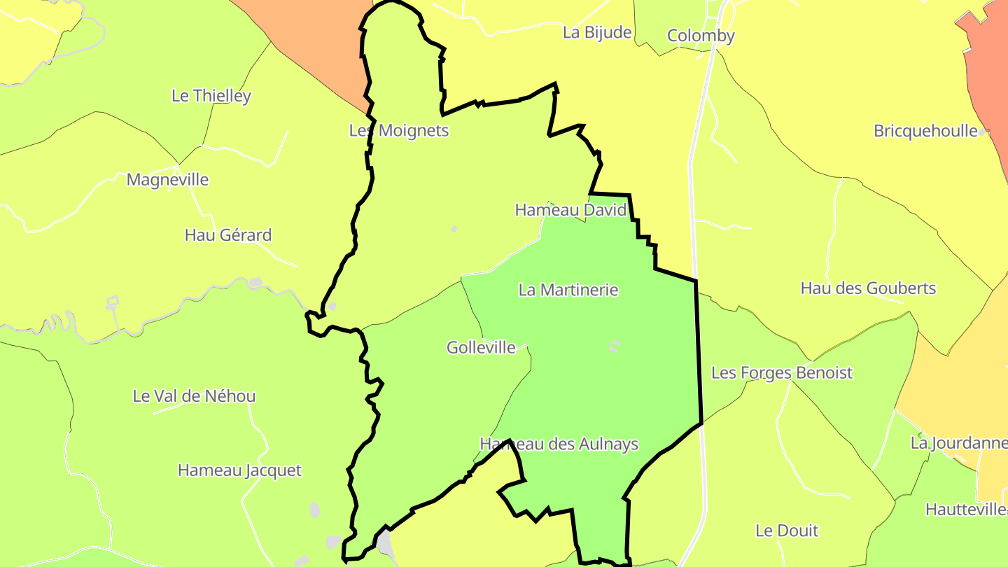 Carte des prix de l'immobilier Golleville