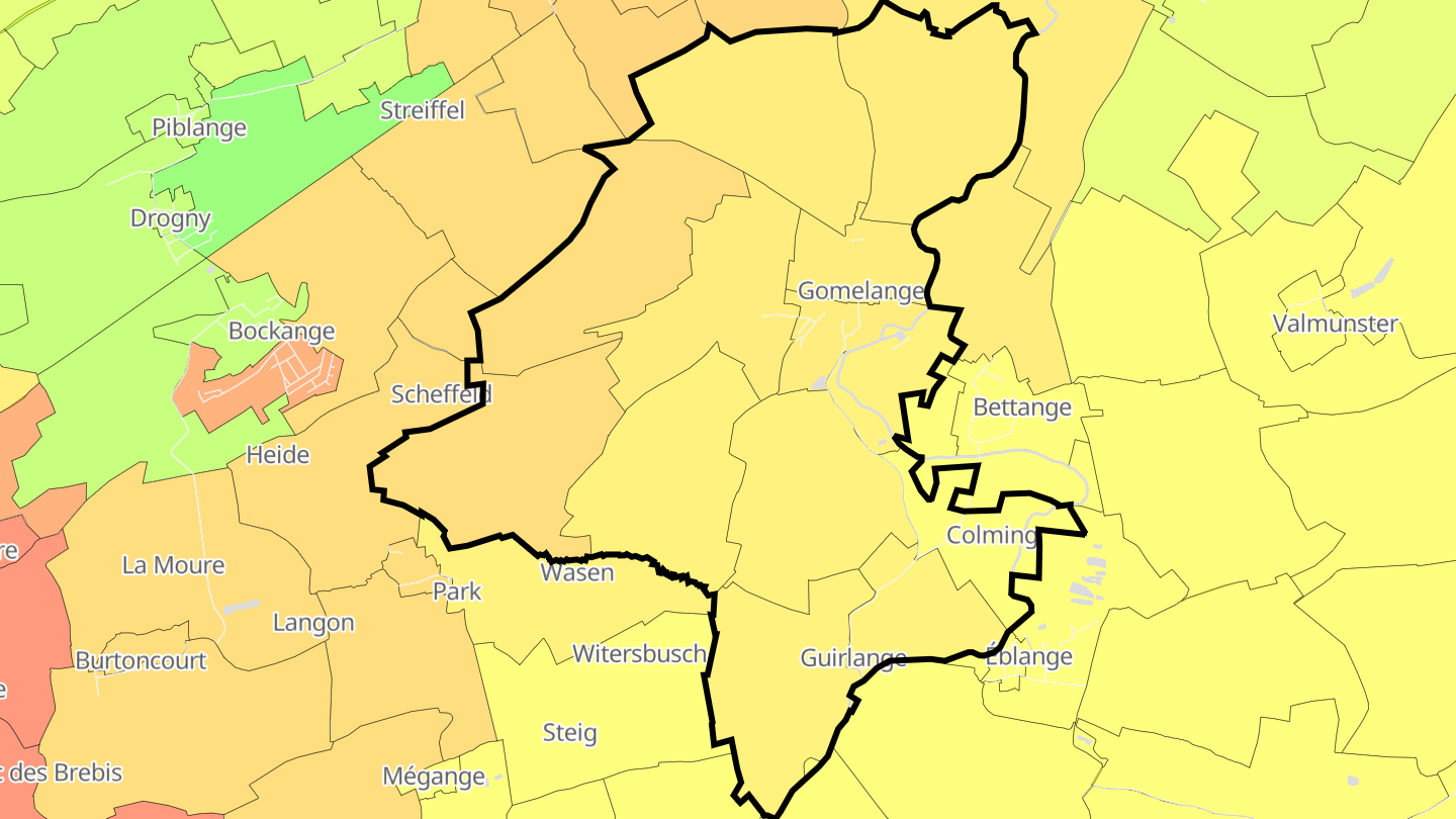 Carte des prix de l'immobilier Gomelange