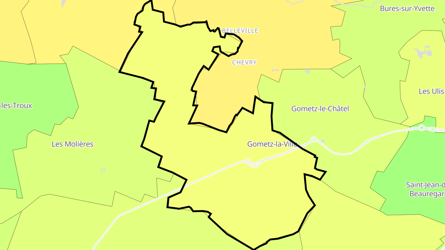 Carte des prix de l'immobilier Gometz-la-Ville