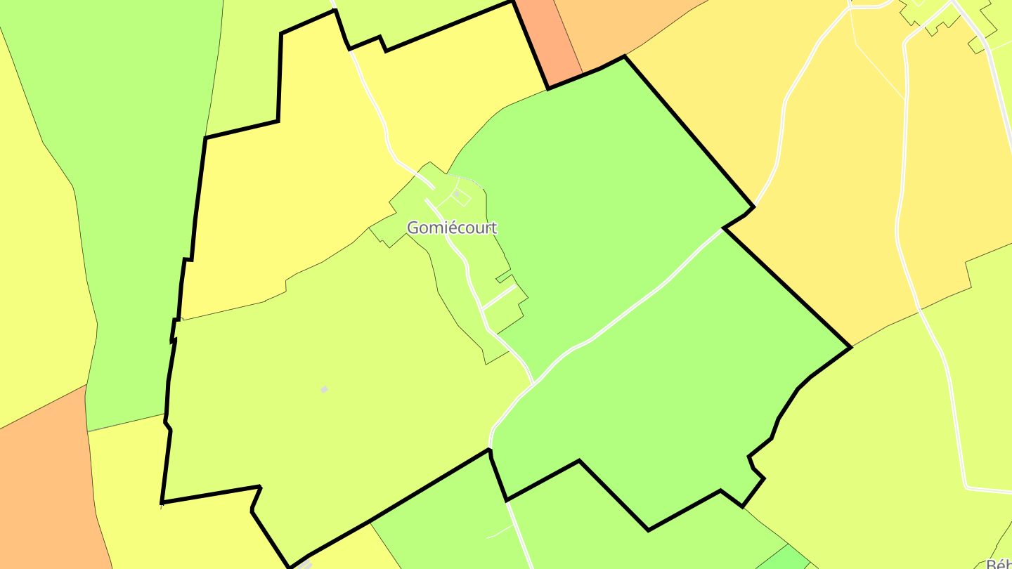 Carte des prix de l'immobilier Gomiécourt