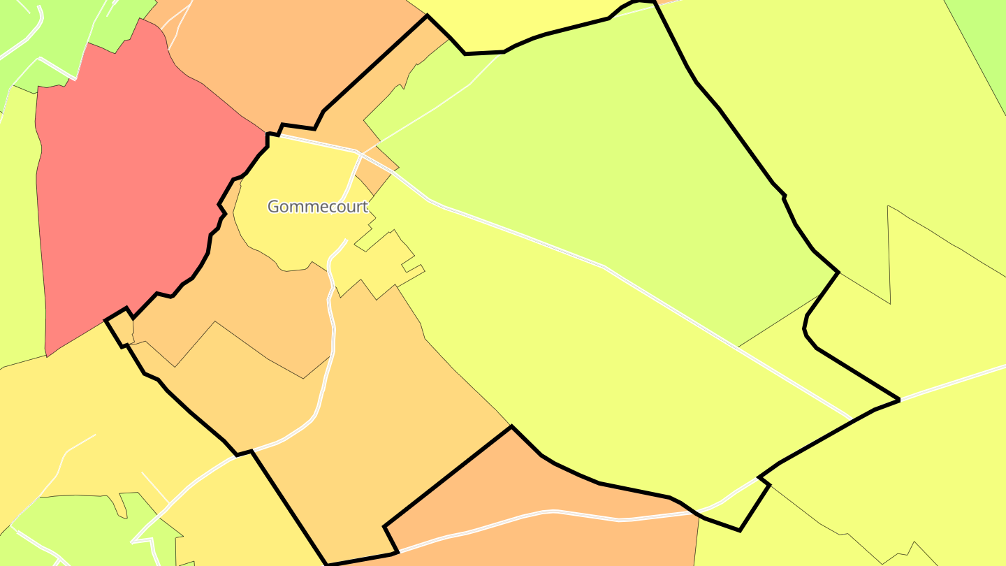Carte des prix de l'immobilier Gommecourt