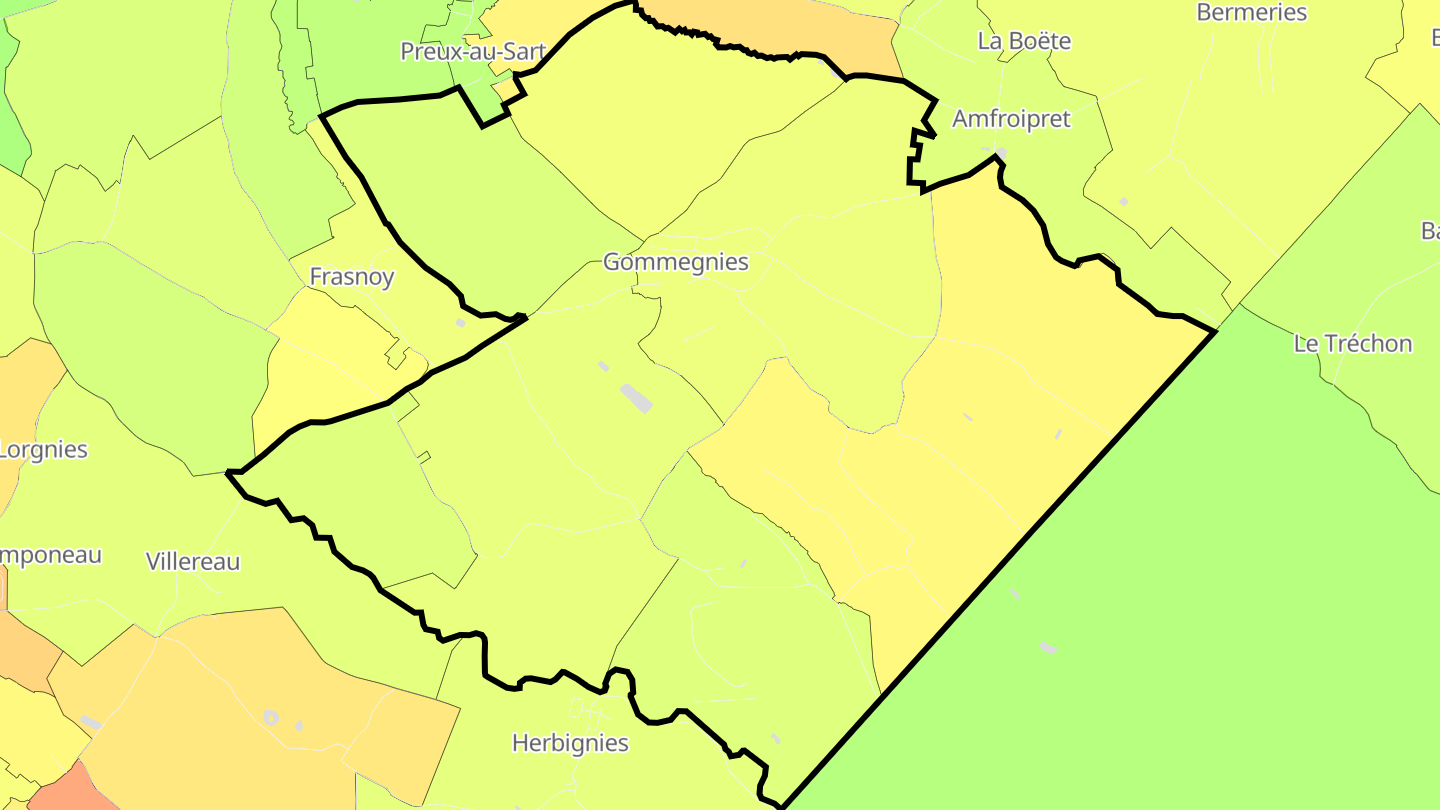 Carte des prix de l'immobilier Gommegnies