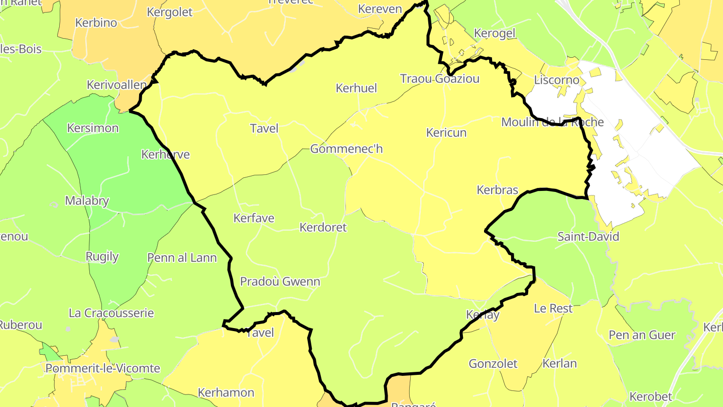 Carte des prix de l'immobilier Gommenec'h