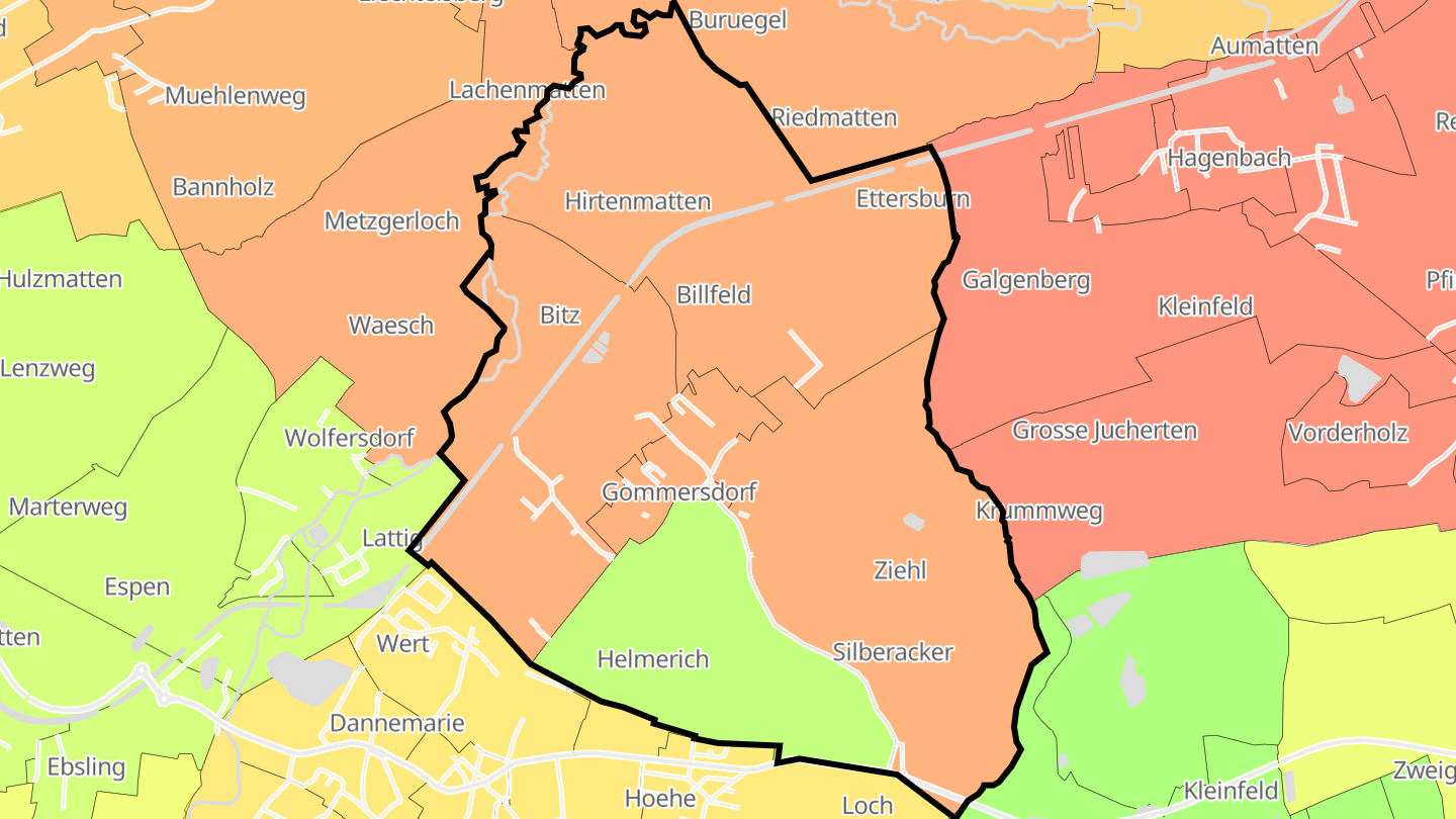 Carte des prix de l'immobilier Gommersdorf