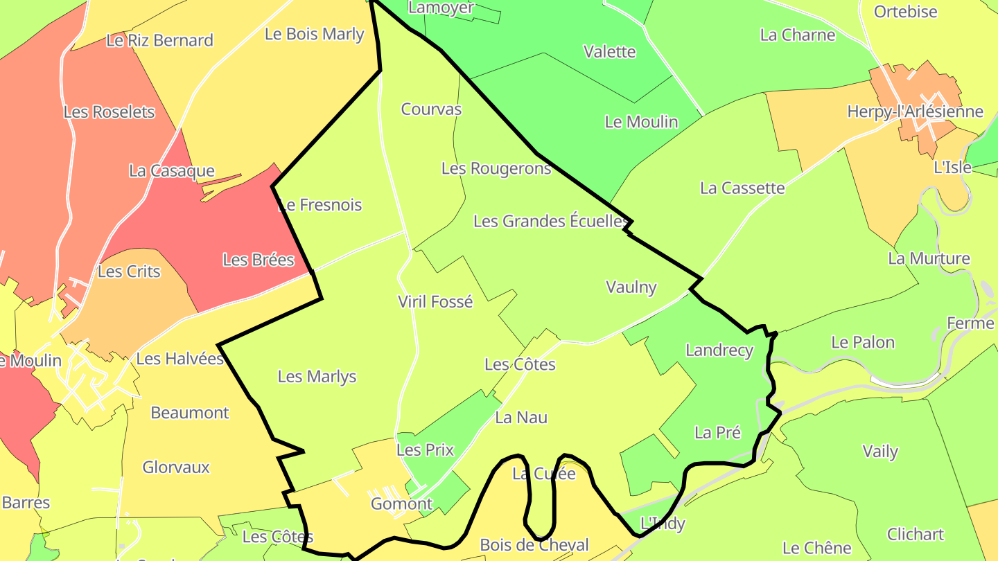 Carte des prix de l'immobilier Gomont