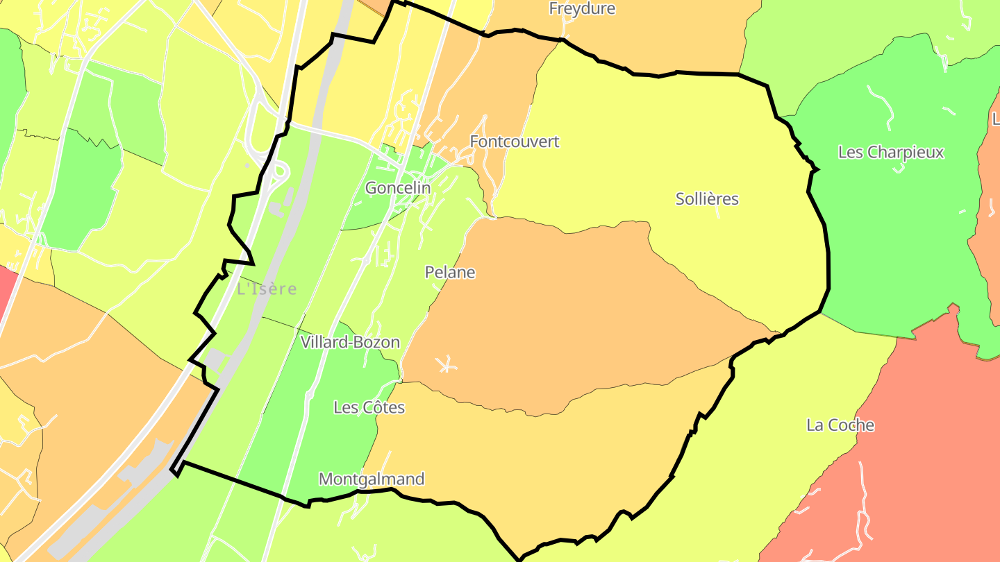 Carte des prix de l'immobilier Goncelin