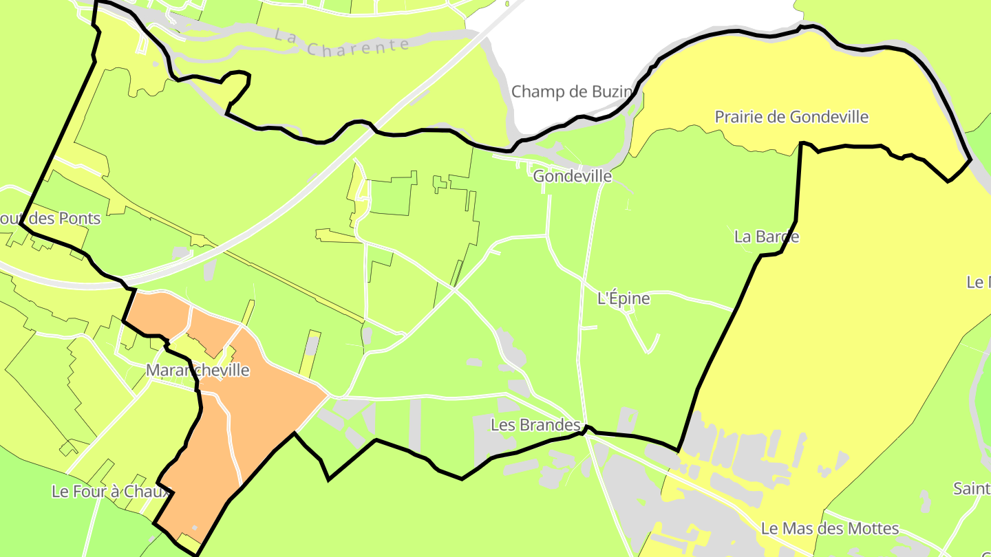 Carte des prix de l'immobilier Gondeville