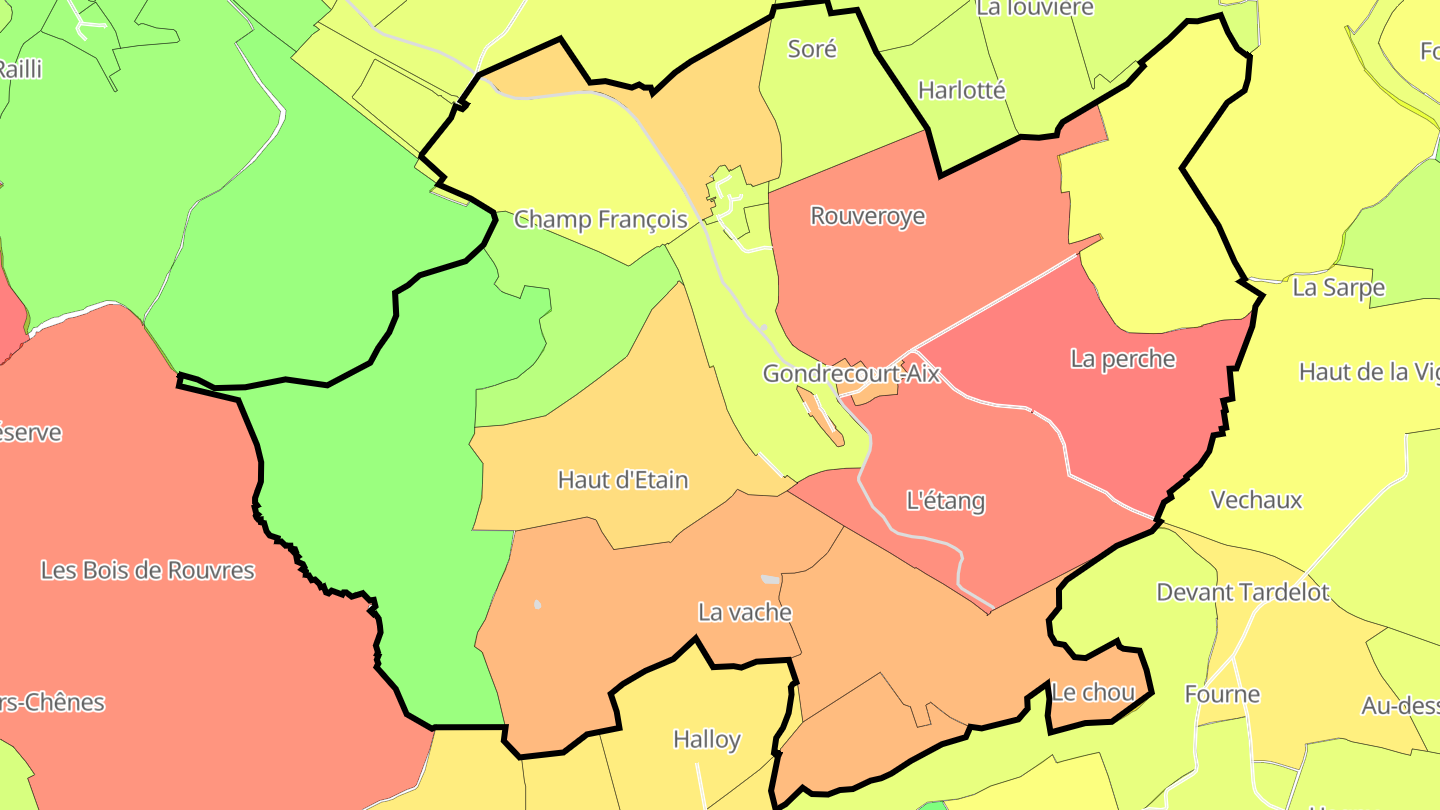 Carte des prix de l'immobilier Gondrecourt-Aix