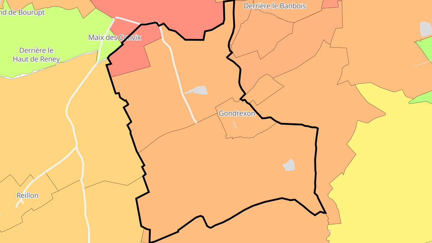 Carte des prix de l'immobilier Gondrexon