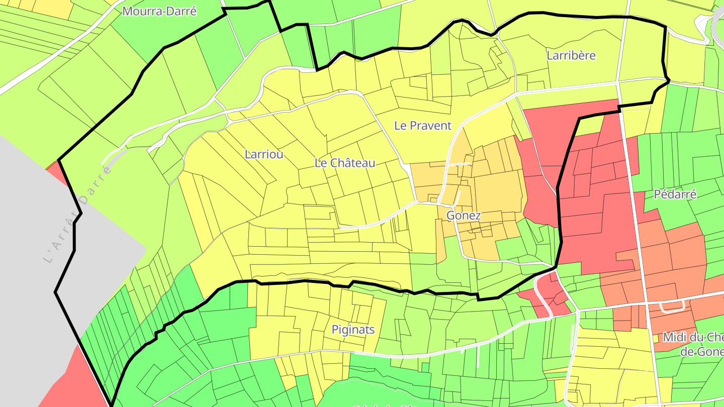 Carte des prix de l'immobilier Gonez