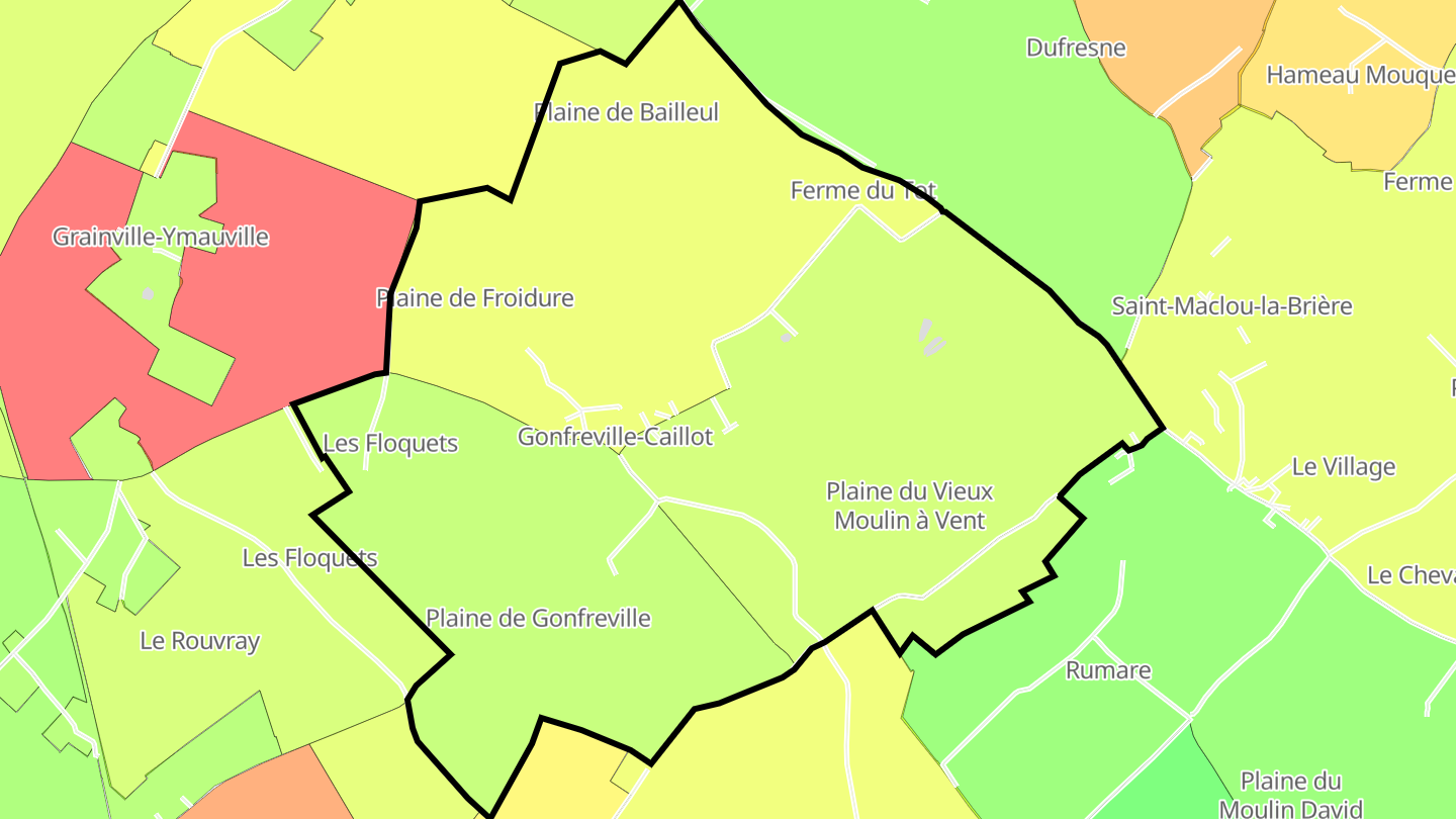 Carte des prix de l'immobilier Gonfreville-Caillot