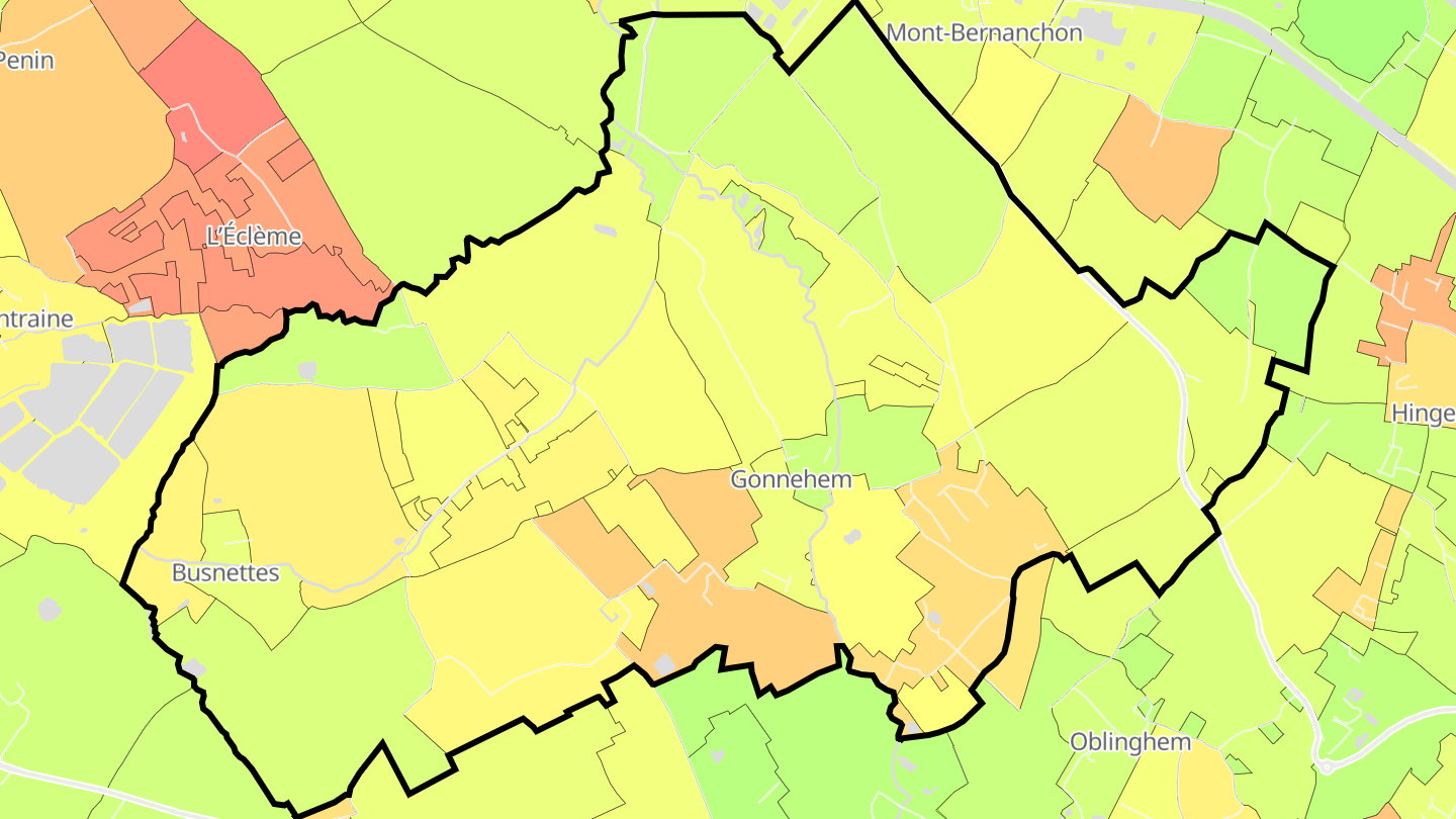 Carte des prix de l'immobilier Gonnehem