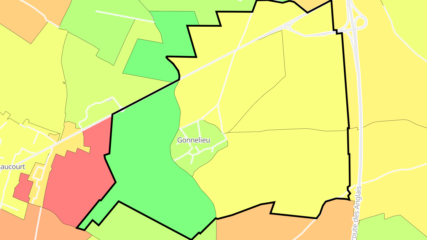 Carte des prix de l'immobilier Gonnelieu