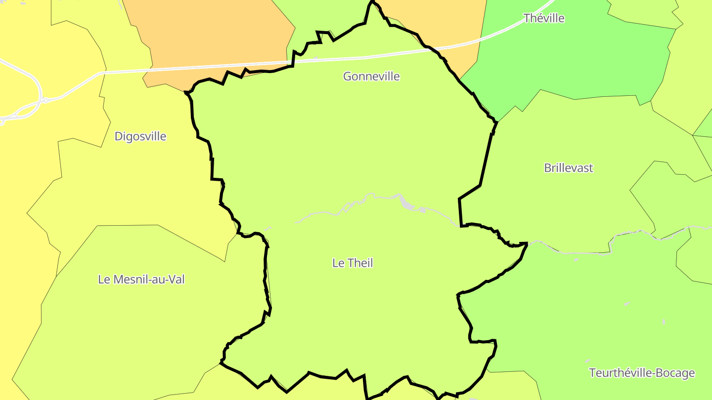 Carte des prix de l'immobilier Gonneville-le-Theil