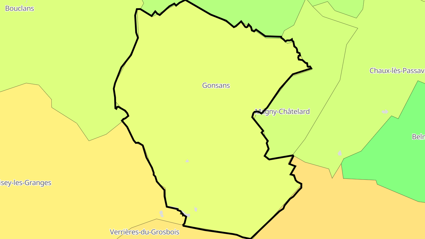 Carte des prix de l'immobilier Gonsans
