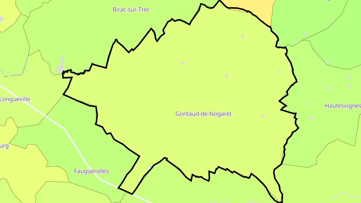 Carte des prix de l'immobilier Gontaud-de-Nogaret