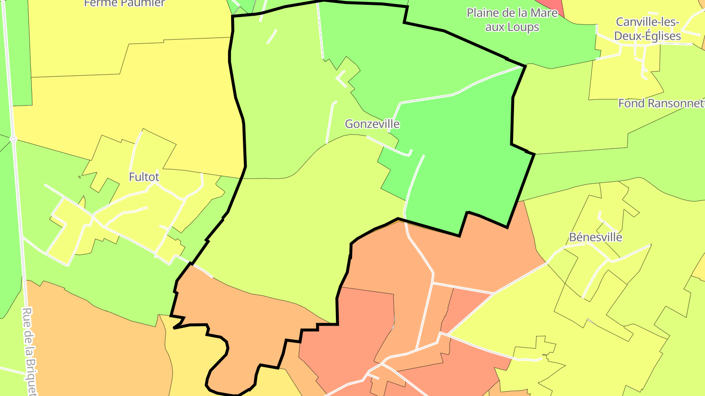 Carte des prix de l'immobilier Gonzeville