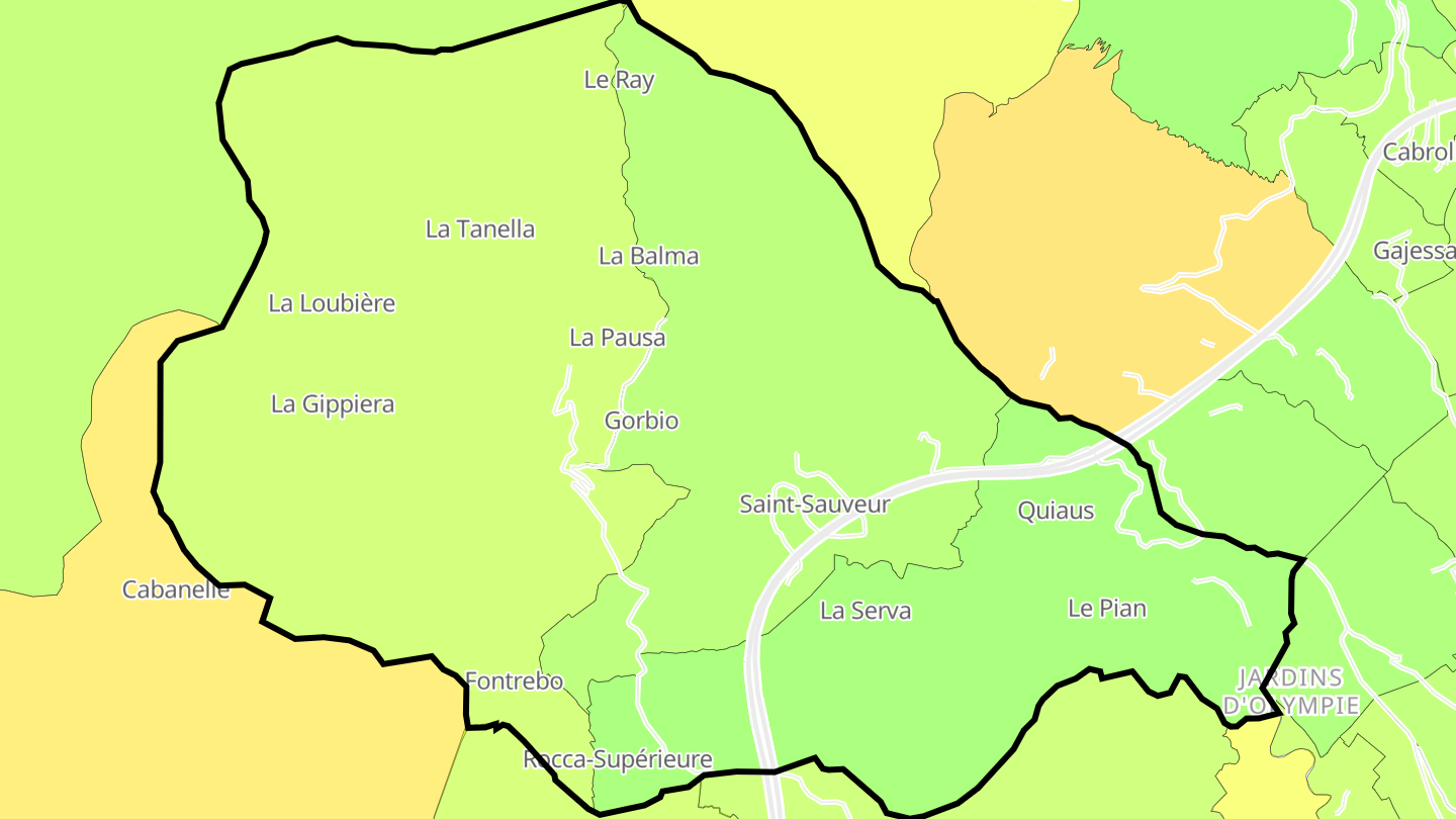 Carte des prix de l'immobilier Gorbio