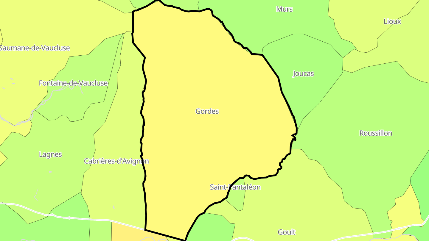 Carte des prix de l'immobilier Gordes