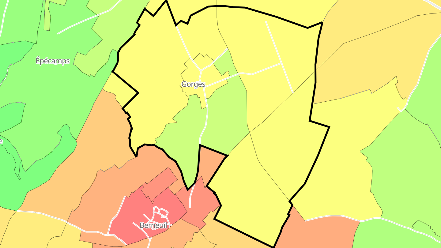 Carte des prix de l'immobilier Gorges