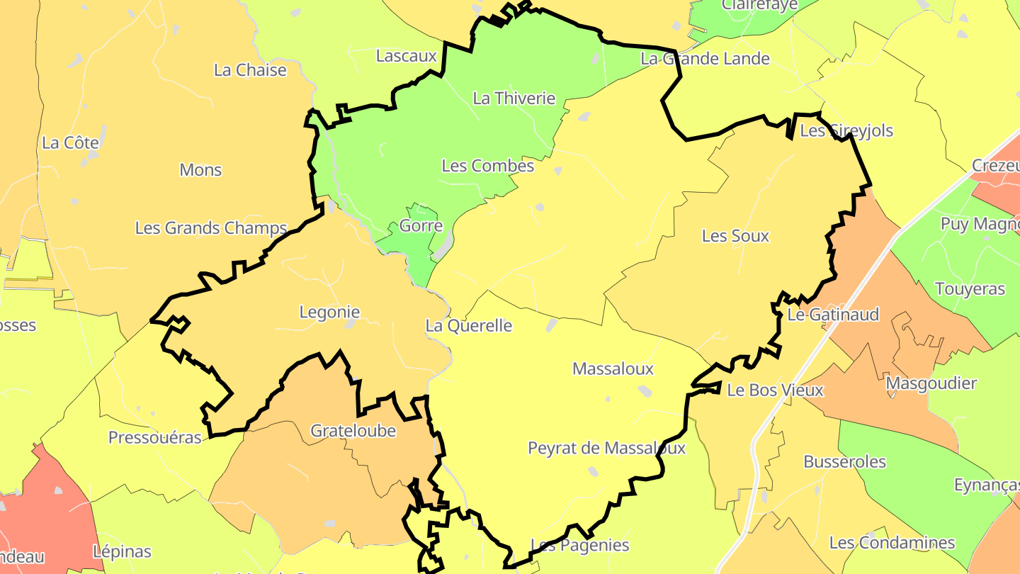 Carte des prix de l'immobilier Gorre